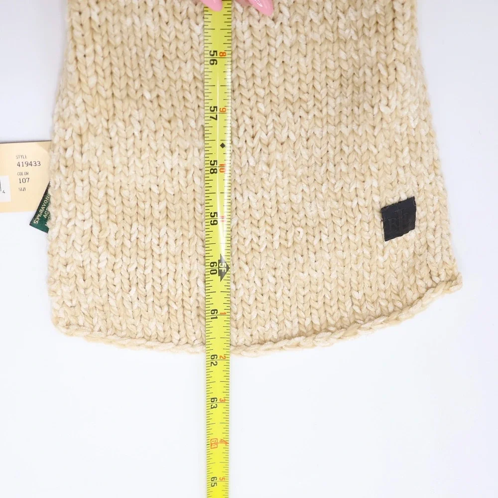 Lauren Ralph Lauren Scarf Womens Knit Rayon Wool Blend OS Cream Made in China